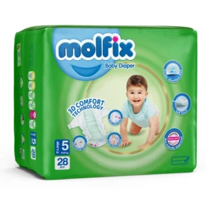 پوشک مولفیکس سه بعدی سایز 5 بسته 28 عددی XL خیلی بزرگ
